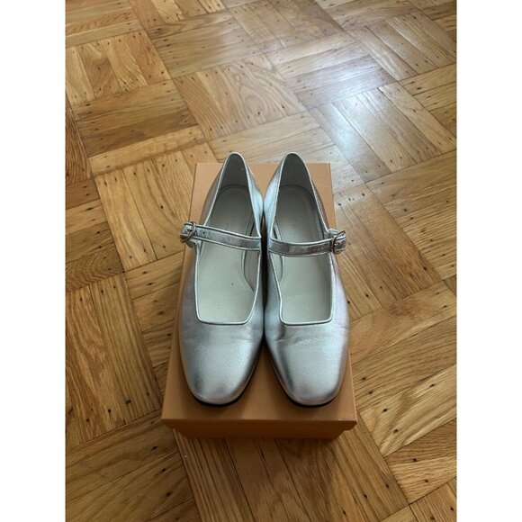 Metallic Leather Mary Jane Flats - Picture 3 of 11